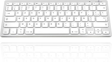 Bluestork Teclado inalámbrico Bluetooth para Mac, MacBook Pro, MacBook Air, iPad Air 4/3, iPad Pro 12.9/11, iPad Air/Pro/Mini, iPhone -Mini Teclado para Mac QWERTY con Ñ - Compacto y Ligero - New